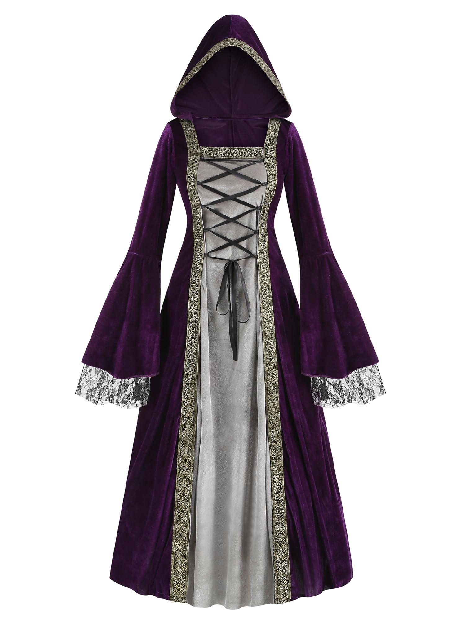 maxToonrain Medieval Costume Women Black,Women's Halloween Costumes  Renaissance Dress Burgundy Vintage Gothic Velvet Victorian Dresses World  Book Fancy Dress For Women(Purple3XL) - BigaMart