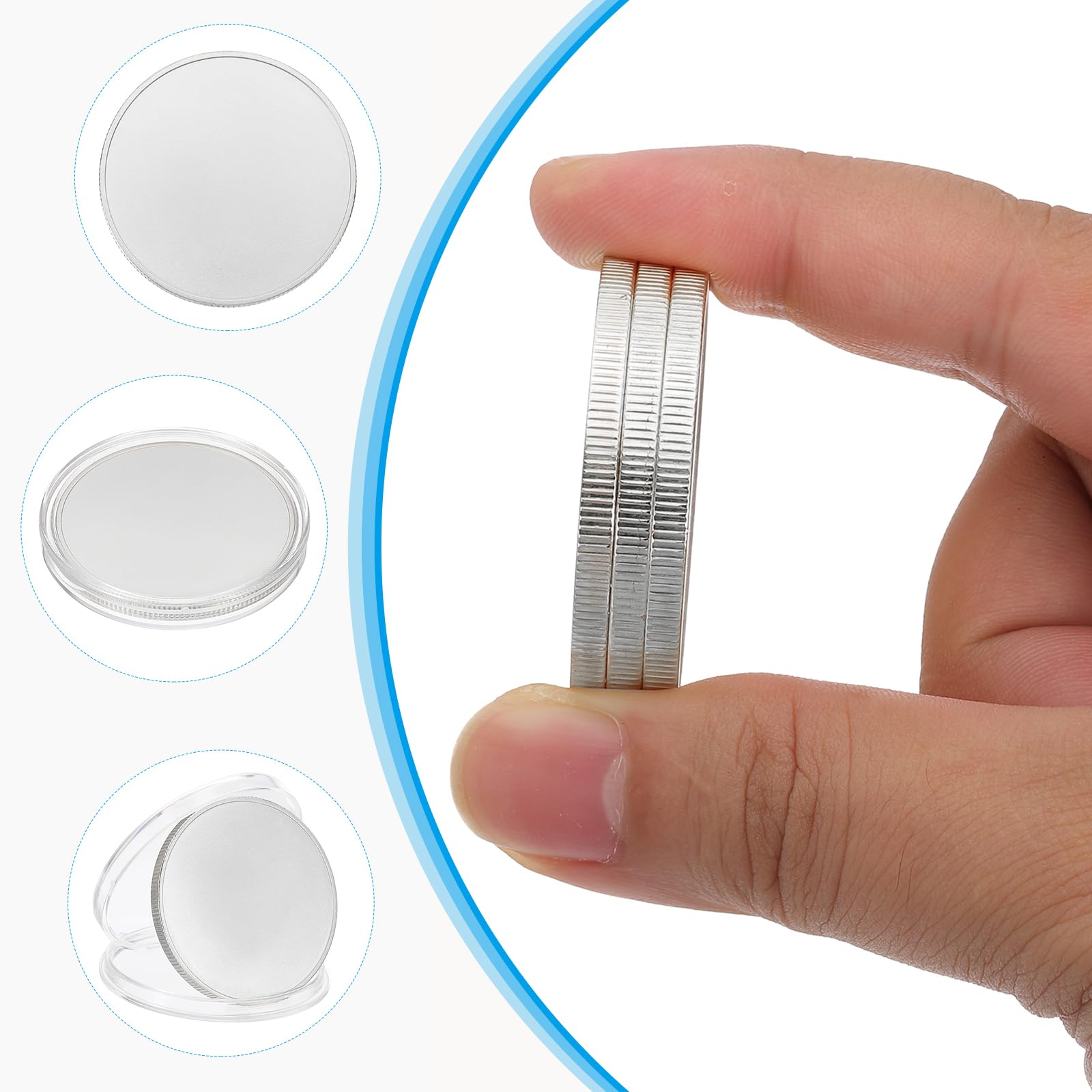 PATIKIL 8pcs Blank Coins for Engraving 40mm Coin Blanks Laser Engraving Blanks Custom Challenge Coins Metal Disc Tags Circle Round Plate for Laser Engraving Stamping Silver Tone - Image 3