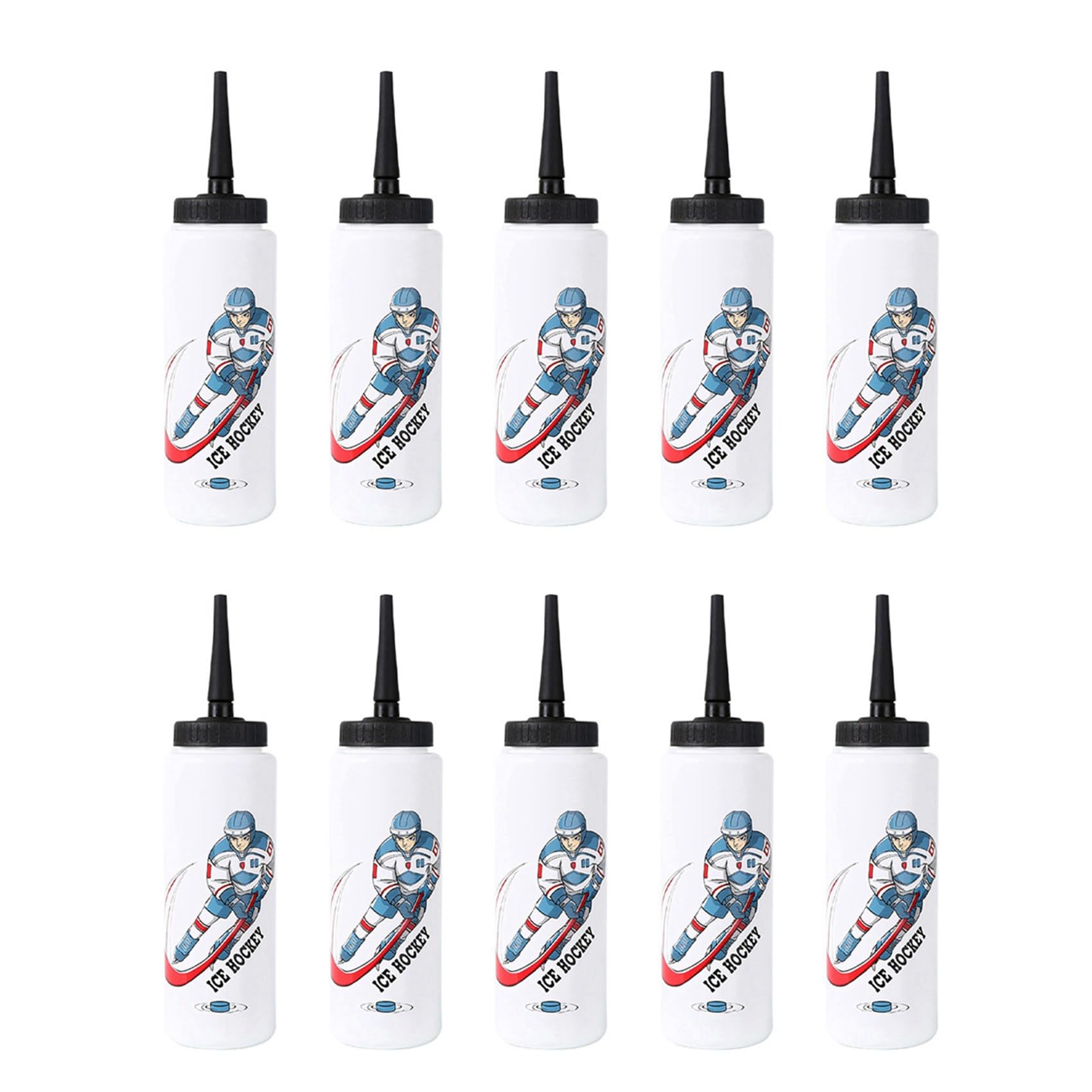 VENOAL 10 x 1000 ml Eishockey-Wasserflasche, tragbar, hohe Kapazität, Fußballflasche, klassisches Design, Sportflasche A