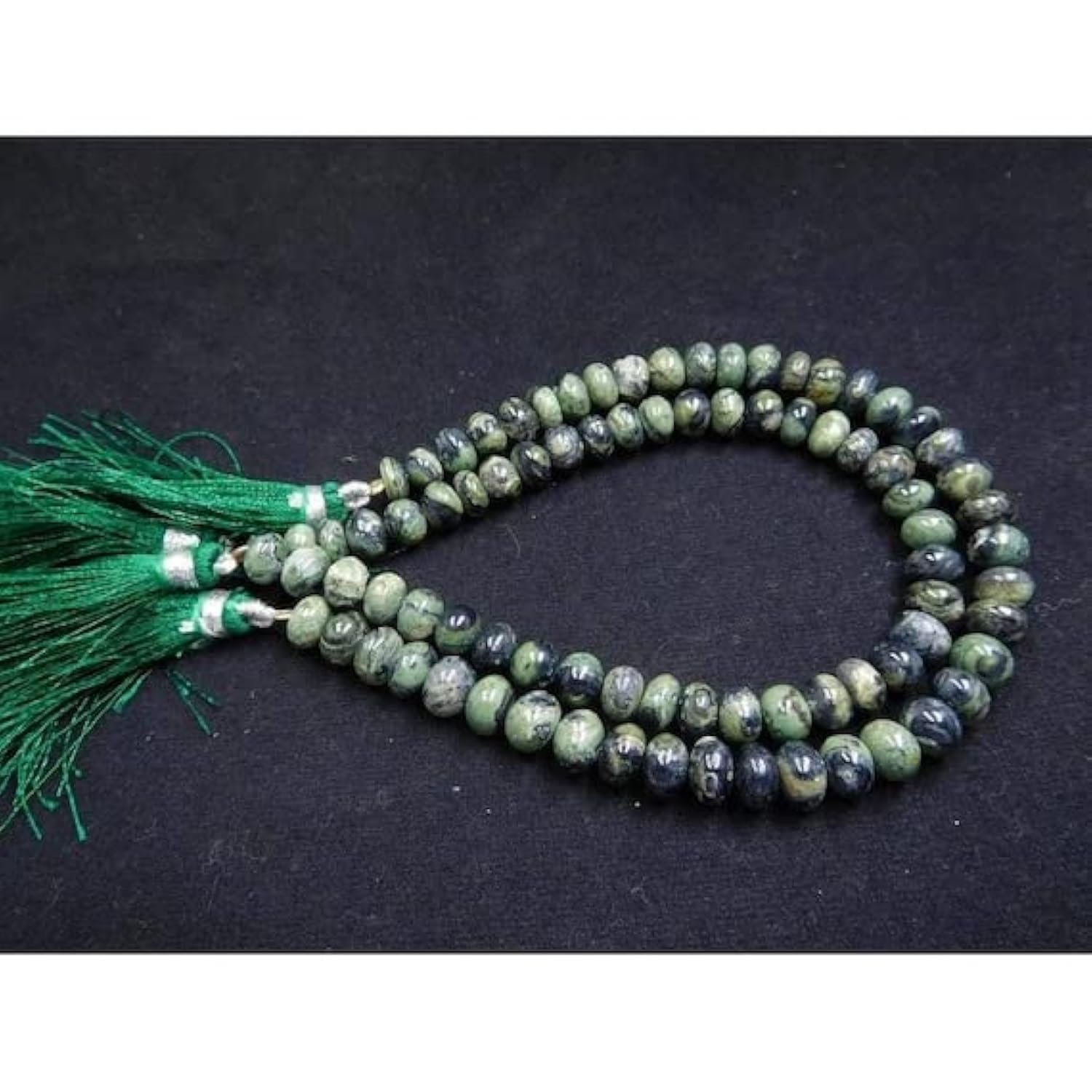 Serpentine naturelle perles rondelles 6-7 mm fil de pierre véritable pour création bijoux DIY