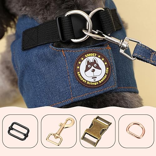 Miniatura 3 de willikiva 13 ganchos giratorios de metal con anillos en D, hebillas de liberación lateral, monederos, collares de perro, Oro Rosa