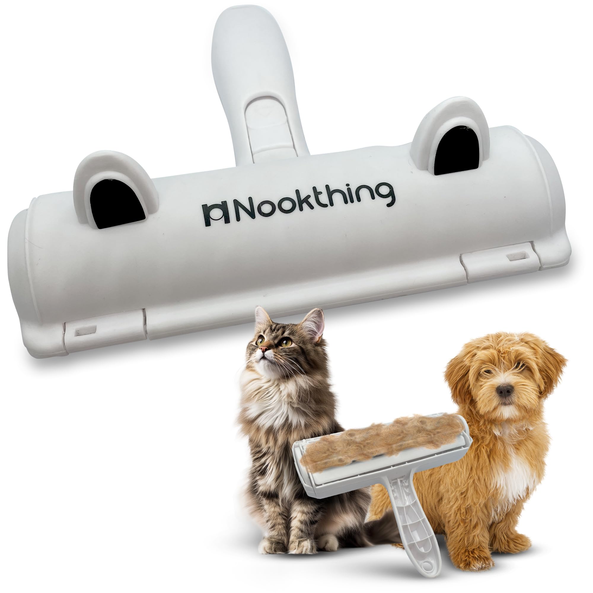Nookthing Quitapelos Mascotas - Rodillo Quitapelos Mascotas - Cepillo Quitapelos Mascotas Ropa - Cepillo Atrapa Pelos Perros y Gatos - Lavable y Reutilizable Quitapelos para Alfombras, Ropa y Sofá
