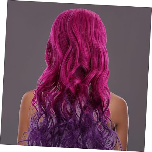 1pc Color Gradient Faux Hair Extension One Piece Clip Hairpiece Five Clips Beautiful Wavy Design for Daily Use and Special Occasions Comfortable and Synthetic Hair
