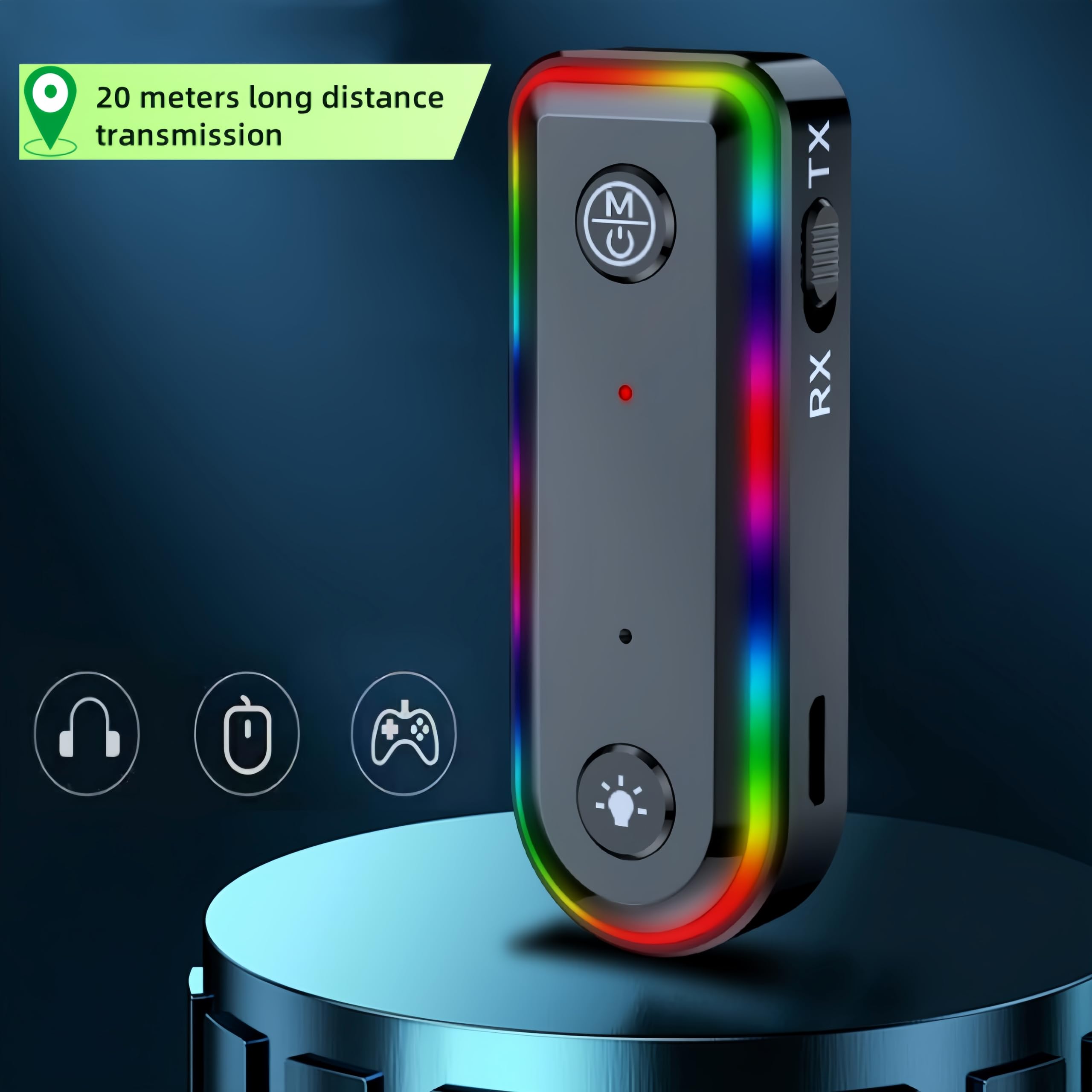 Samochodowy odbiornik Bluetooth5.0 Adapter Audio samochodowy, adapter AUX Bluetooth, redukcja szumów dla telewizora, głośników, PC i słuchawek