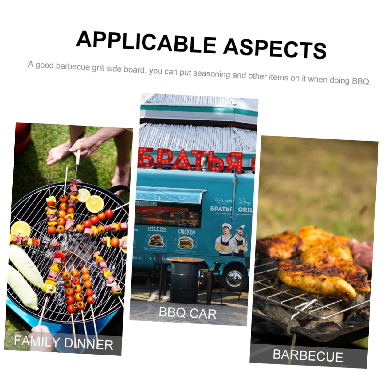 Toddmomy BBQ Grill Set Iron Seasoning Shelf Barbecue Grill Side Board BBQ Accessories Portable Storage Shelf