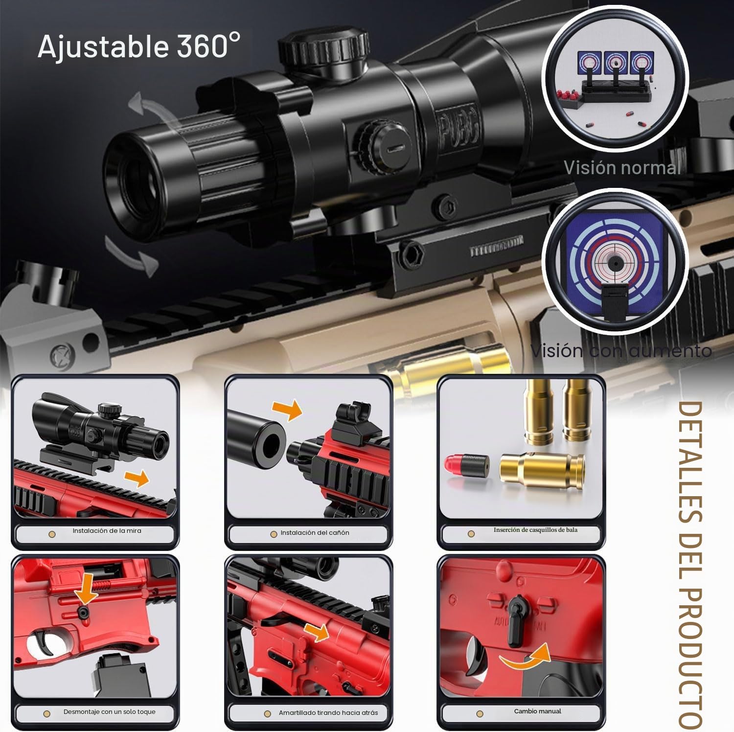 Pistola de Juguete M416 Suave - Pistola de Espuma Con Munición para Niños - 6 Regalos Infantiles