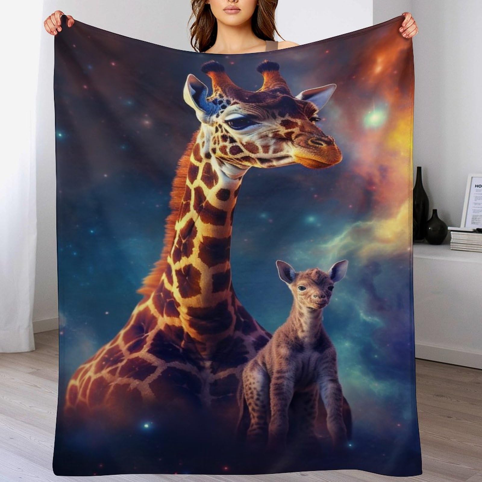 Couverture en Girafe 3D plaid lit canapé toutes saisons 150x200cm