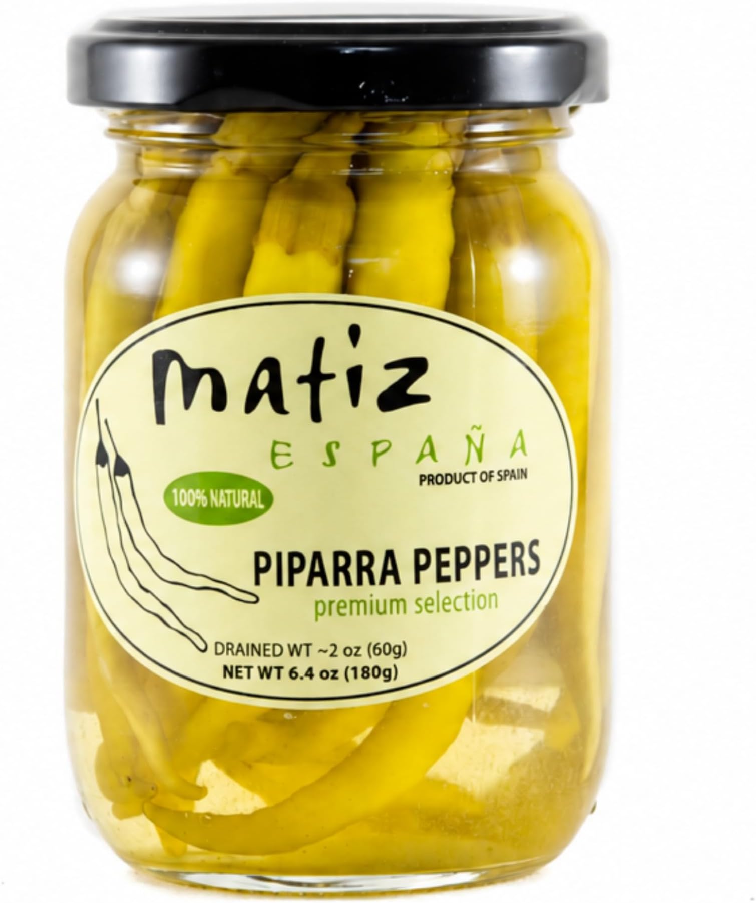 Matiz Piparras Basque Guindilla Peppers, Green, 6.4 oz