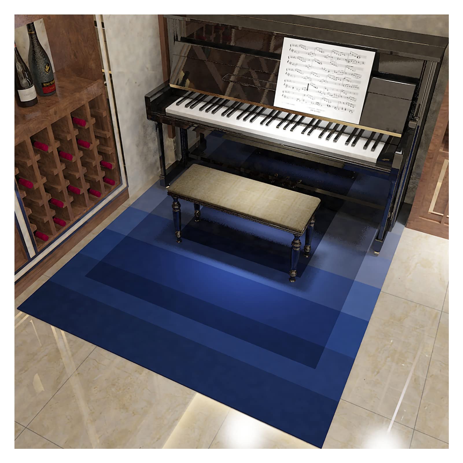Piano geluiddicht tapijt, 160 × 70 cm, professioneel pianotapijt, geluidsbestendige vloermat voor rechtopstaande piano pianokruk, antislip pads, geluidsabsorberende pianodeken U-vorm (kleur: donkergrijs