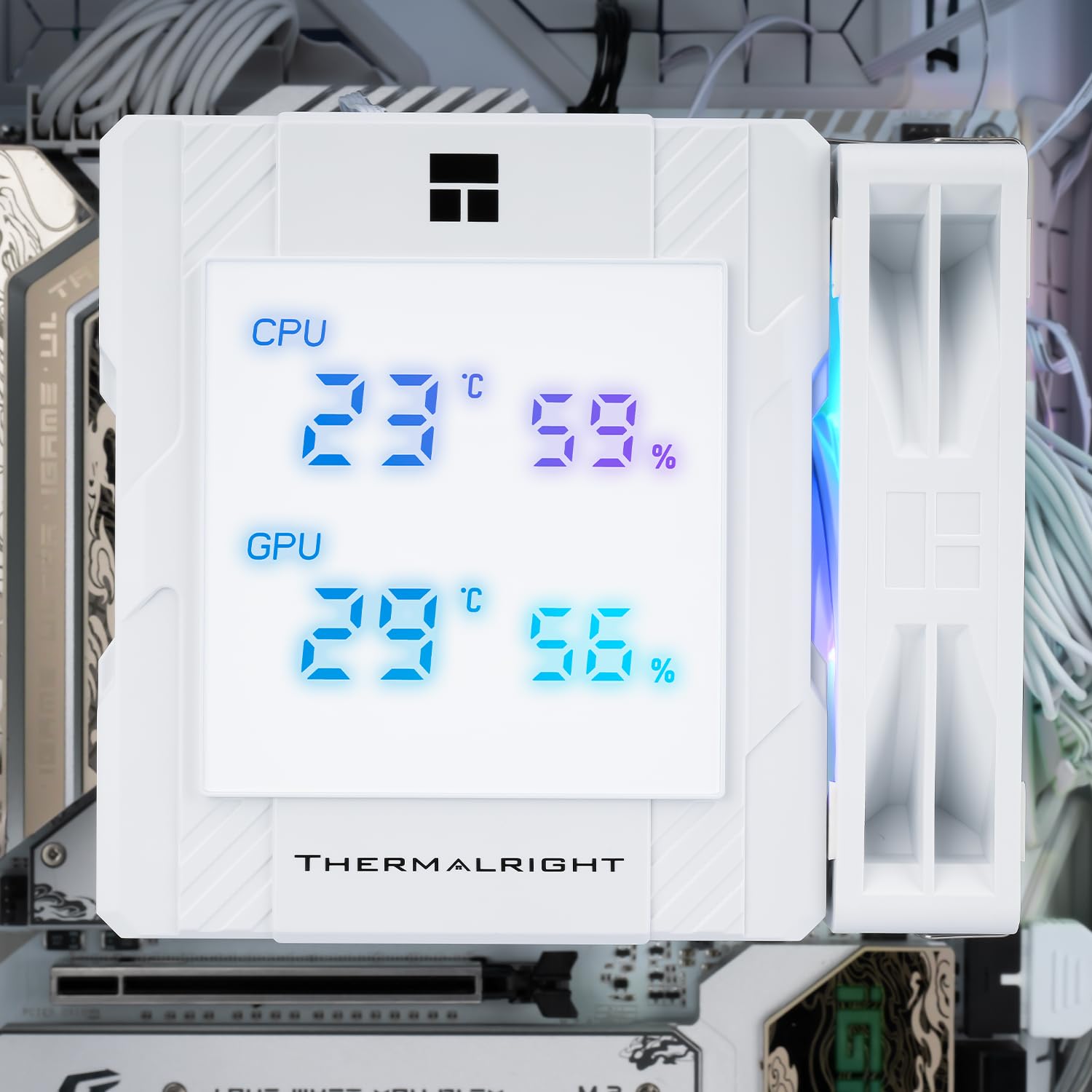 Thermalright Peerless Assassin 120 Digital ARGB White CPU Air Cooler, Digital Screen Top Cover,6 Heatpipes Computer CPU Cooler, do AM4/AM5, Intel LGA1700/1851/1150/1151/1200, PC Cooler-White ARGB