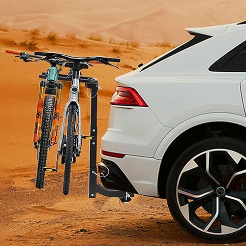 Miniatura 5 de Hitch - Portabicicletas para 2 bicicletas, enganche de remolque para automóviles, camiones, SUV con enganche de 2 pulgadas, marco de acero plegable