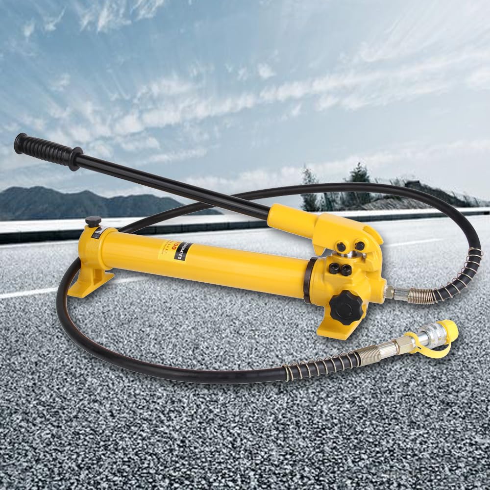 CP-700 Handhydraulikpumpe Werkzeug, 2-stufiger Kolbenzylinder 10K PSI Pumpe, geeignet für 4-ton 10-ton Hydraulikzylinder und andere hydraulische Anwendungen