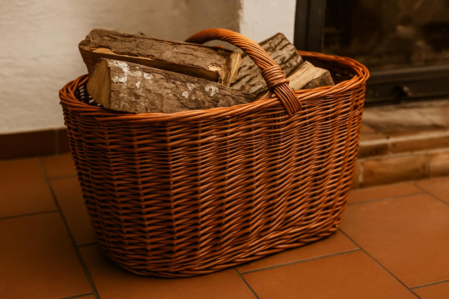 Linea Garden Friend Cesto di Vimini Portalegna, Marrone, ‎65 x 42 x 43 cm; 2 kg