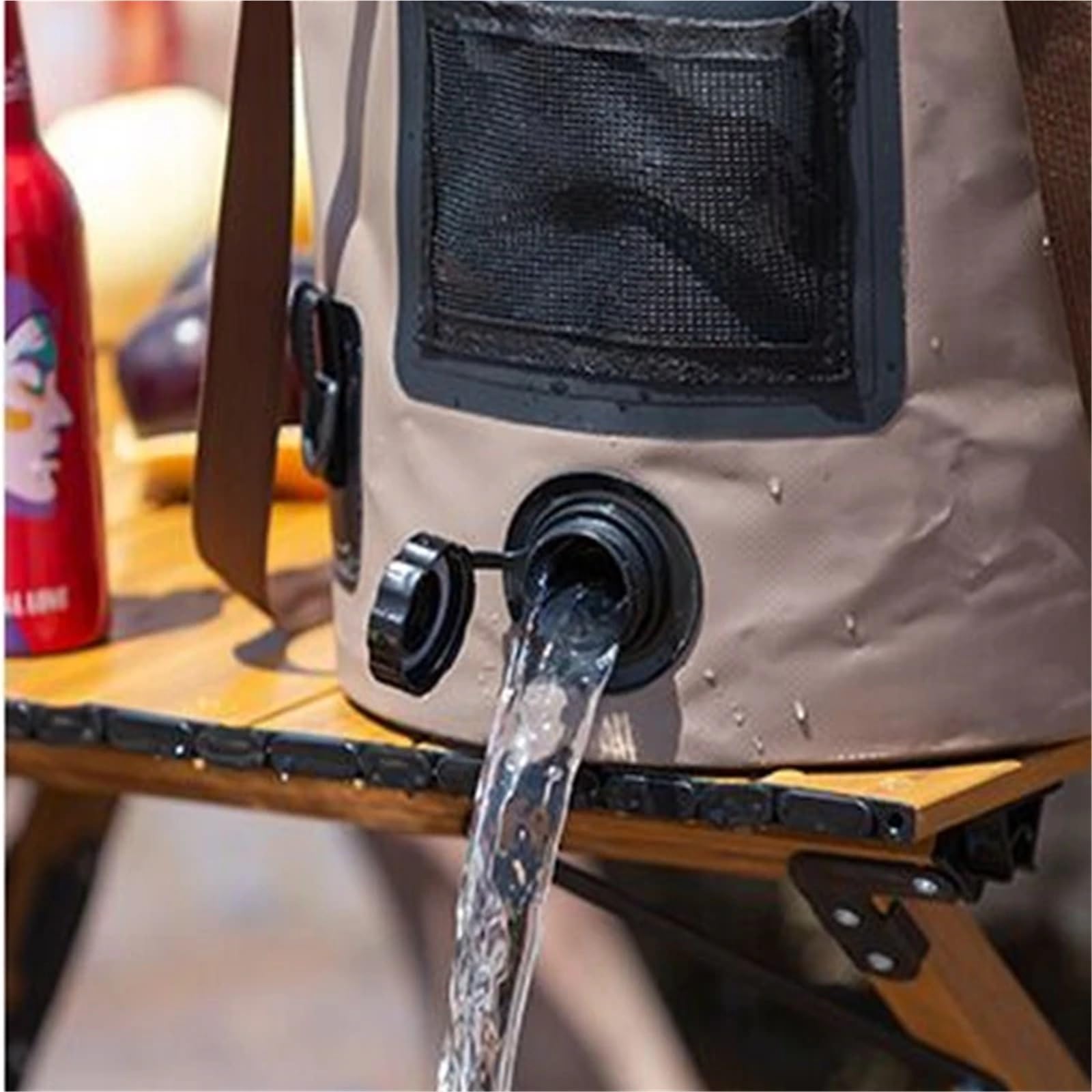 Seau Pliant Camping 25L Pied De Lavabo Vertical