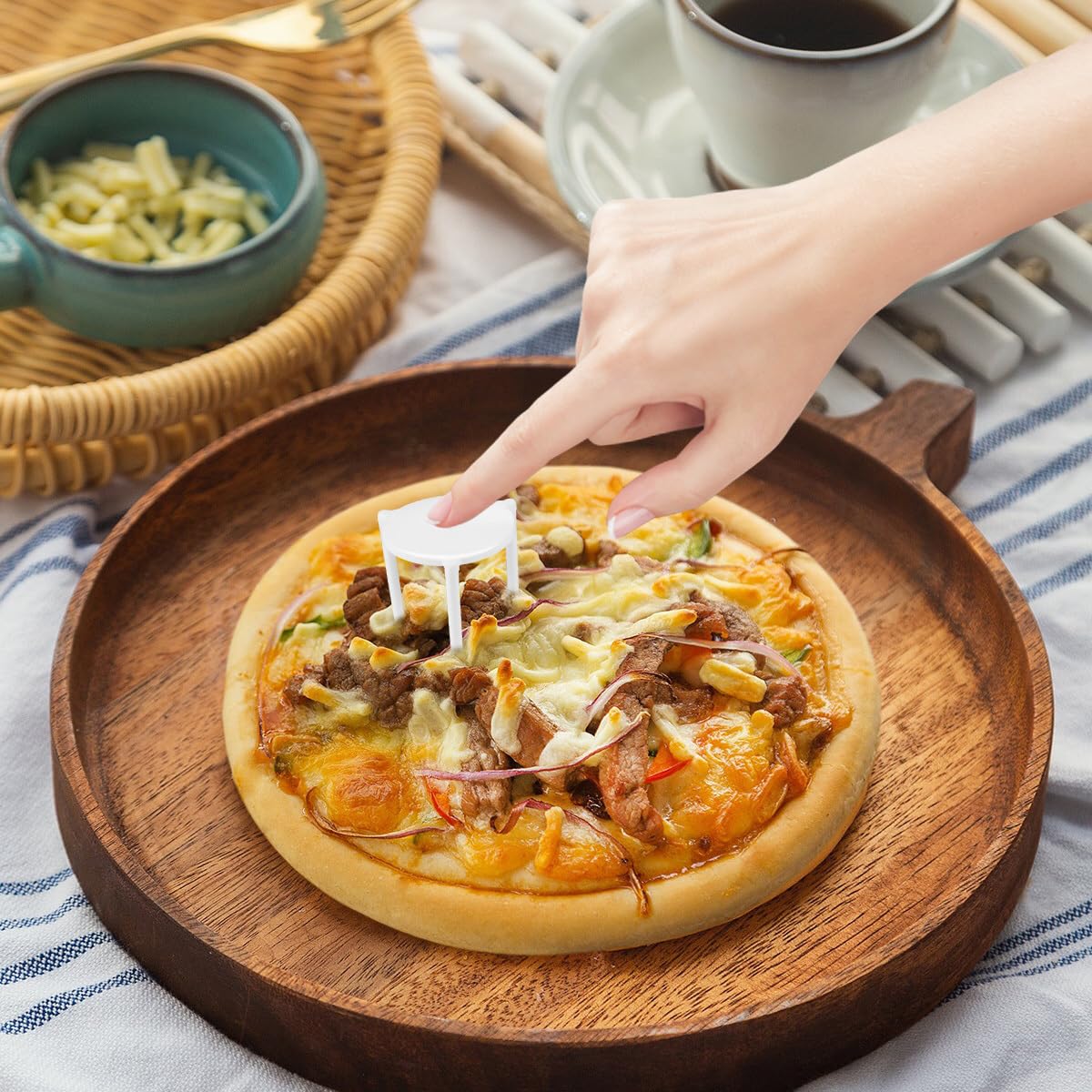 YARNOW Pizza Stativ Kunststoff Pizzahalter 4.5 Inch Stapelbar Pizzaschachtel Abstandhalter Für Restaurant Catering Zuhause