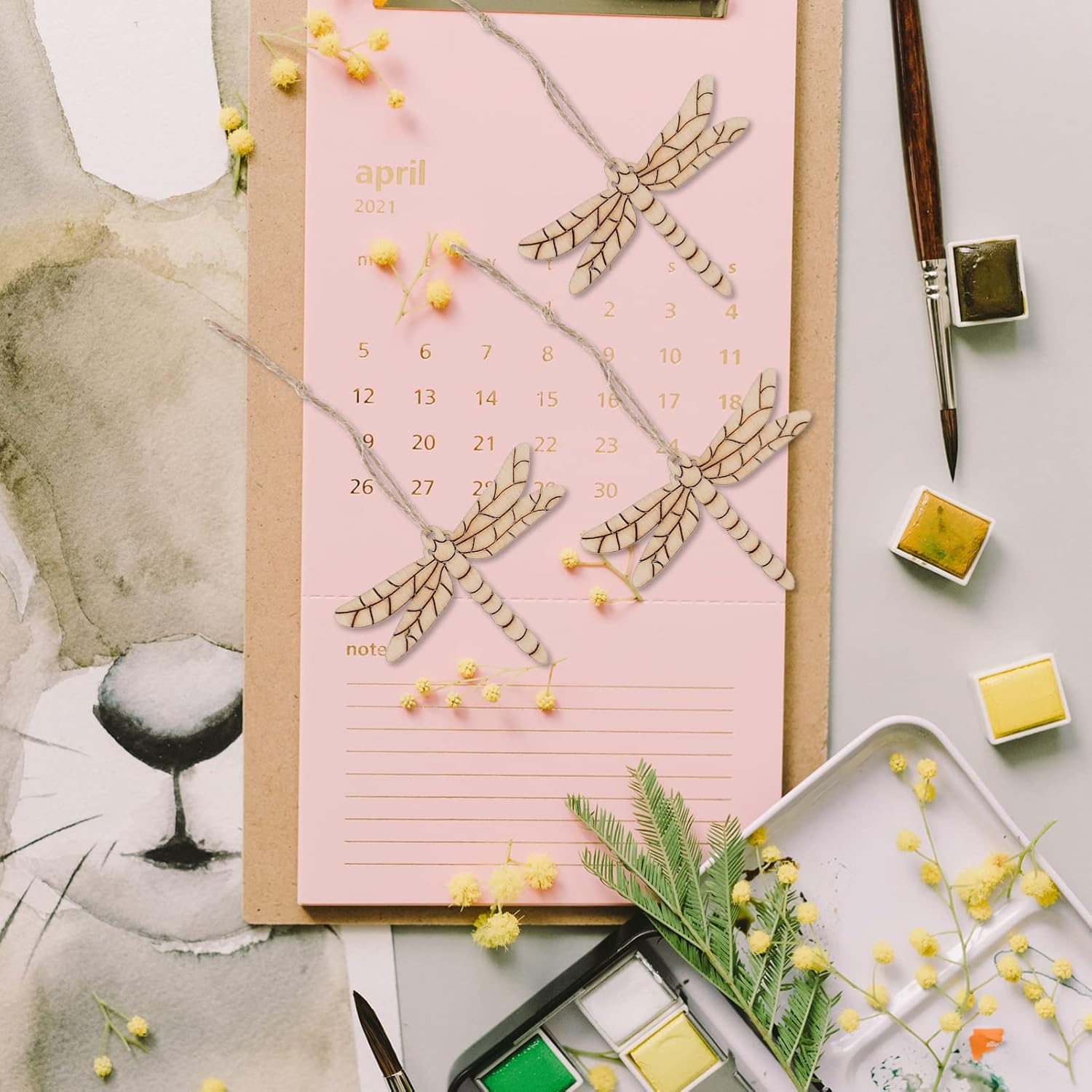 Sewroro 50pcs Unfinished Wooden Dragonfly, Dragonfly Craft Pieces Wood Dragonfly Unfinished Wood Cutouts Blank Wooden Paint Crafts Home Decoration Craft Project