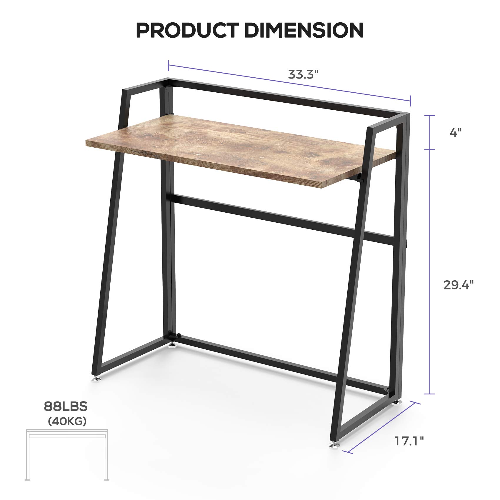 Buy EUREKA ERGONOMIC Modern Folding Computer Desk Teen Student Dorm