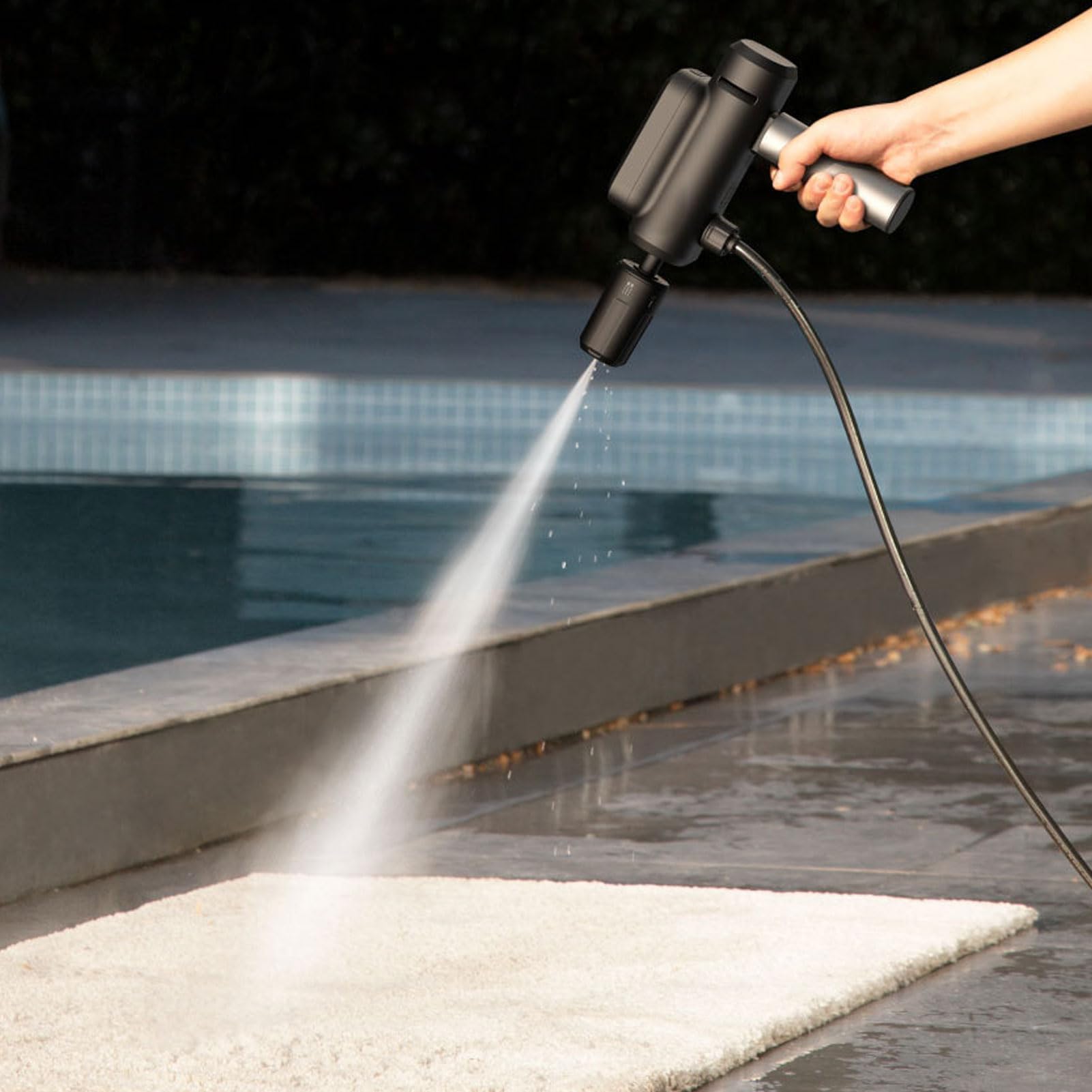 ASHATA Hidrolimpiadora Portátil Inalámbrica Pequeña de 1,7 MPa con Cabezal Pulverizador de Espuma, Limpiadora de Coches a Batería para Limpieza de Vallas, Suelos y Jardines.