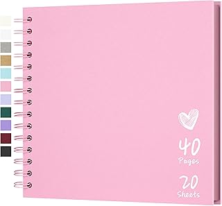 Scrapbook 8x8 Inch DIY Scrapbook Album Hardcover Kraft Paper Scrap Book Photo Albums 40 Pages Perfect for 4x6 / 5x7 Photos Memory Book for Family, Wedding