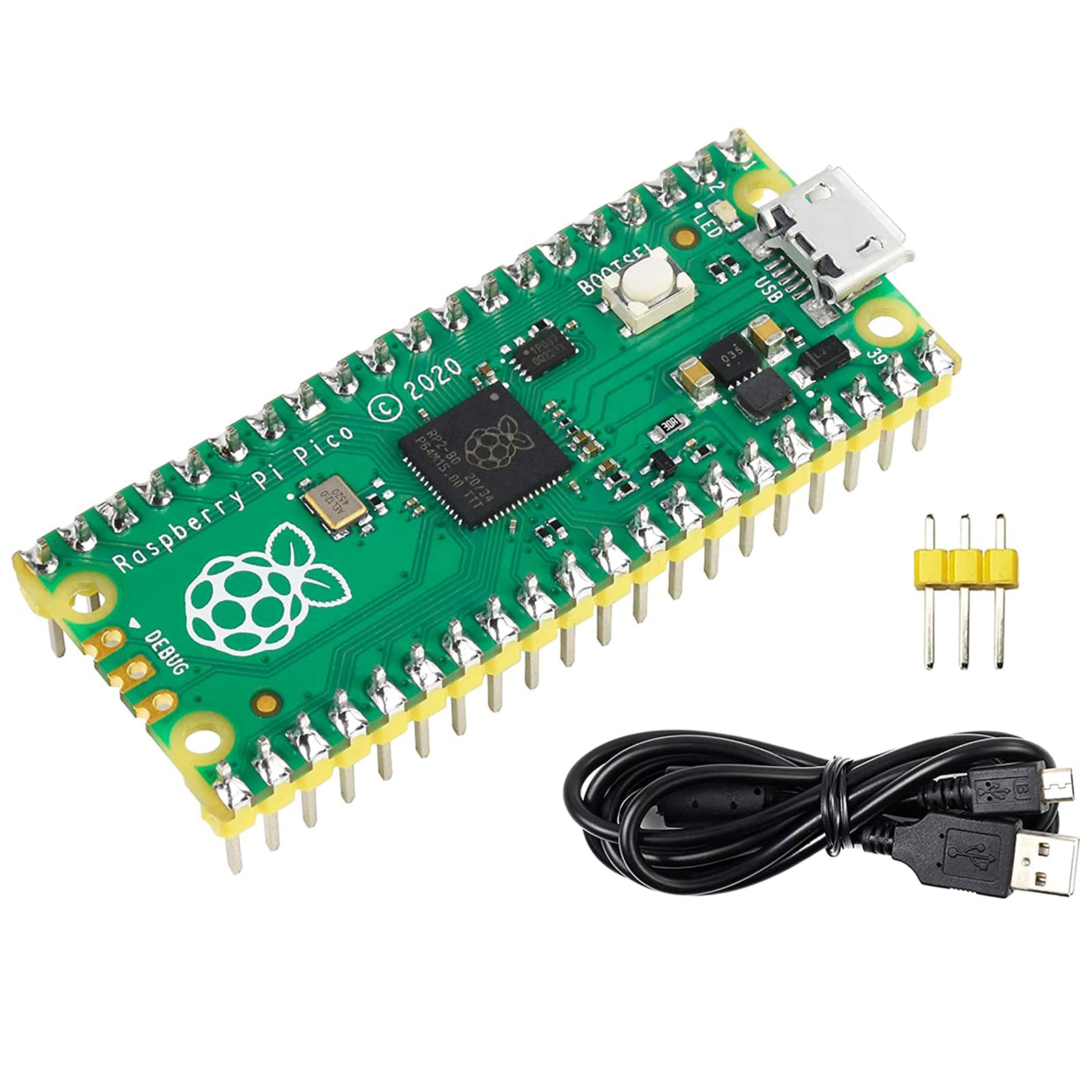 youyeetoo Pico Microcontroller Mini Development Board Based on RP2040 Chip, Dual-Core ARM Cortex M0+ Processor, Flexible Clock Running Up to 133 MHz