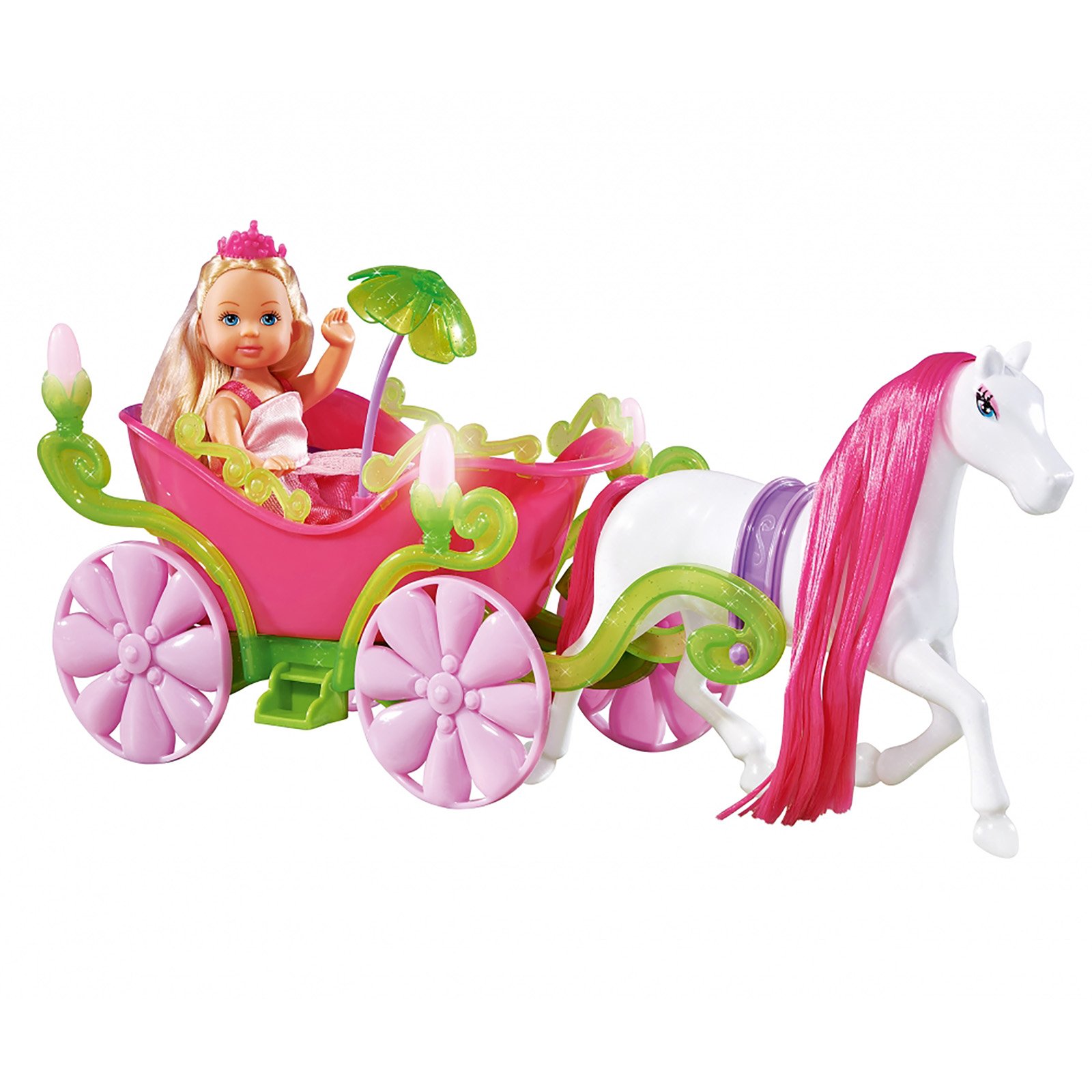 Evi Love Simba Con Rimorchio E Cavallo - Set Giocattolo Per Bambole Con Accessori - Stimola La Creatività - 40x25x15 Cm - 4
