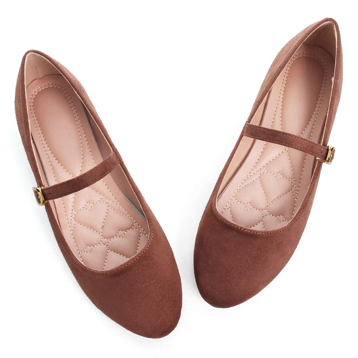LUXINYU Women's Slip on Flats,Classy Round Toe Solid Classic Mary Jane Ballet Dance Shoes Soft Comfortable PU Flat Shoes