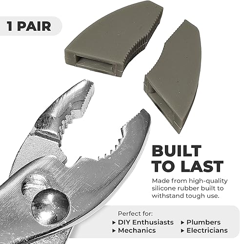 Miniatura 5 de Cubiertas de mandíbula suaves que se adaptan a alicates deslizantes de 6 pulgadas y 8 pulgadas, almohadillas de plástico de goma que no se dañan,