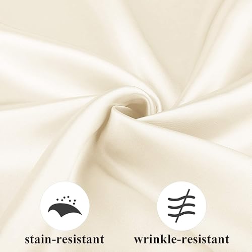 Miniatura 10 de ANECO 12 servilletas de satén suaves, servilletas cuadradas de 17 x 17 pulgadas para restaurantes, bodas, fiestas, cenas, decoración (amarillo