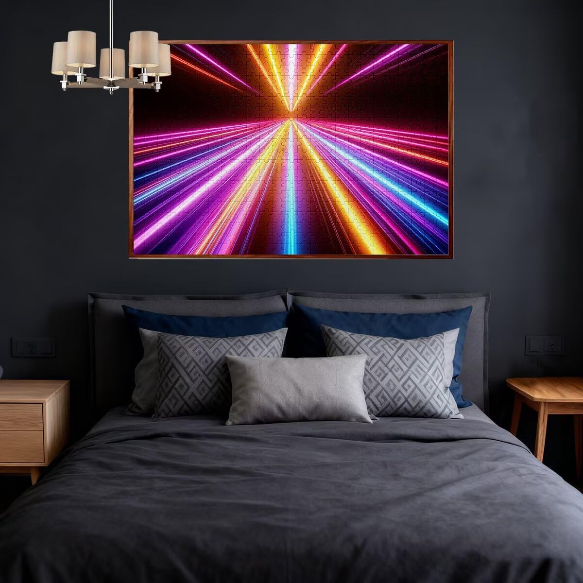 Puzzle 1500 elementów dla dorosłych, abstrakcyjne puzzle, nowoczesne, klasyczne drewniane puzzle dla dorosłych, 87 x 57 cm, imponująca gra edukacyjna, wyzwanie, gra logiczna, dla całej rodziny