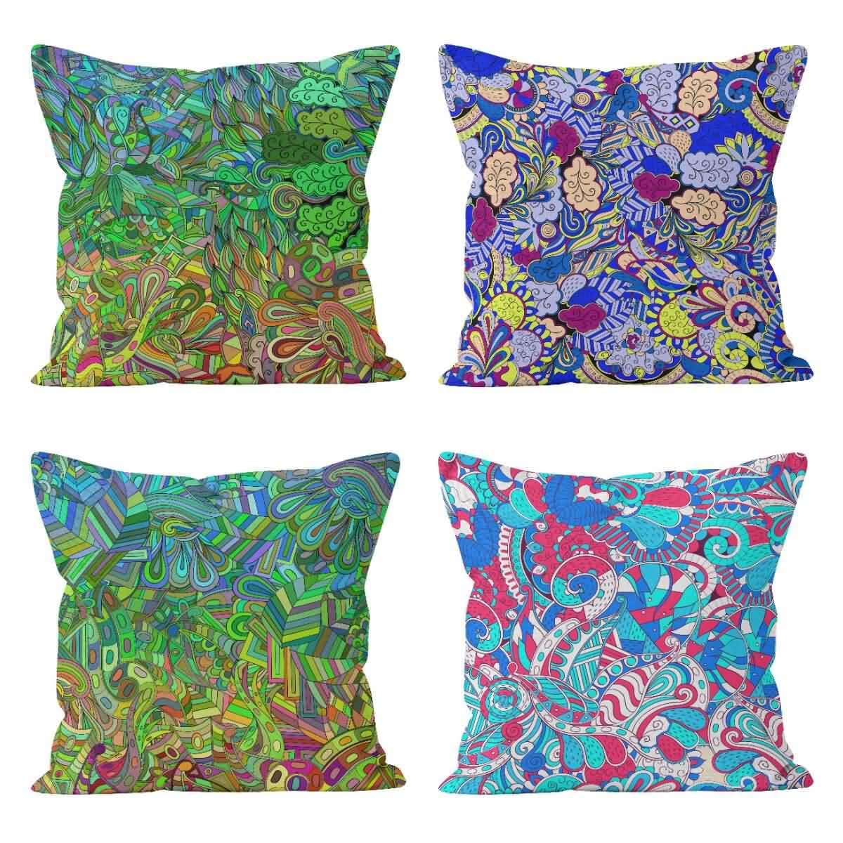 Housse de coussin lit et canapé extérieur géométrique