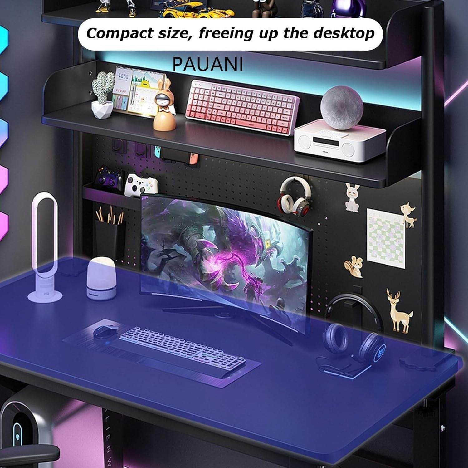 Estensore da scrivania con morsetto per postazione di lavoro per scrivania per ufficio e gaming, accessori da scrivania per computer, con pannello per la privacy, lunghezza 60 cm