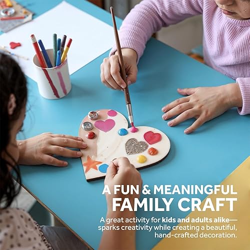 Miniatura 5 de Corazones de madera para manualidades, corazones de madera de 16 pulgadas, 14 de pulgada de grosor, paquete de 1 corazón de madera sin terminar,