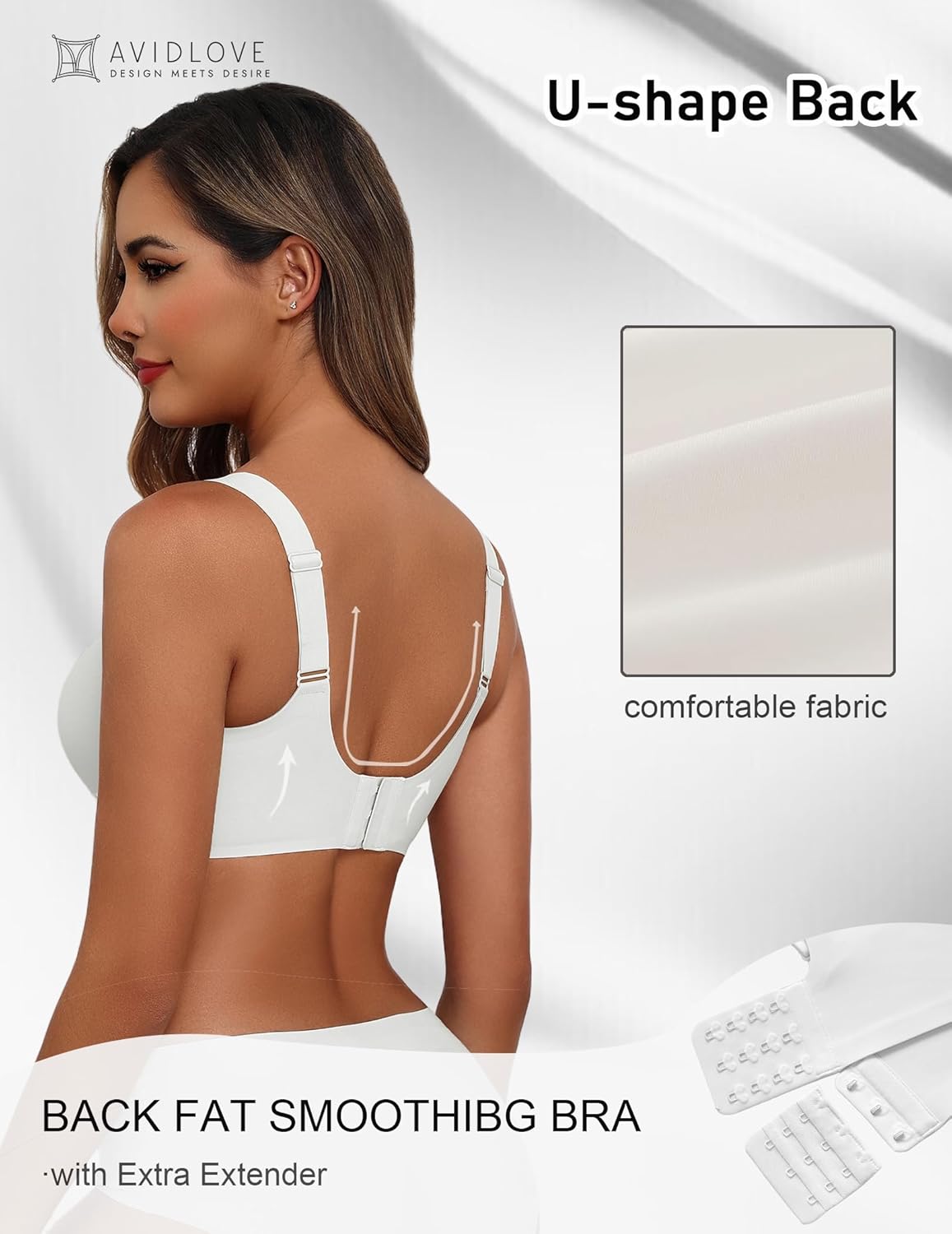 Avidlove Bras for Women Seamless Bra Full Coverage T Shirt Bralettes V Neck Wireless Bra Comfortable Brassiere - Image 4