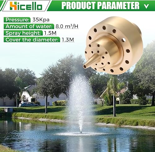 Miniatura 10 de Boquilla de fuente de agua de 1.5 pulgadas, latón DN40, dos capas, boquilla de fuente, columna de rociador, cabezal rociador para estanque de