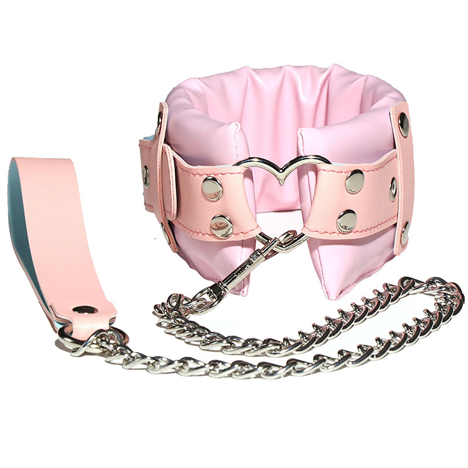 Collier Sexuel Avec Laisse Collier Ajustable En Cuir PU Avec Anneau En Forme De Cœur Accessoires Bondage Jouets Sexuels Pour Couples