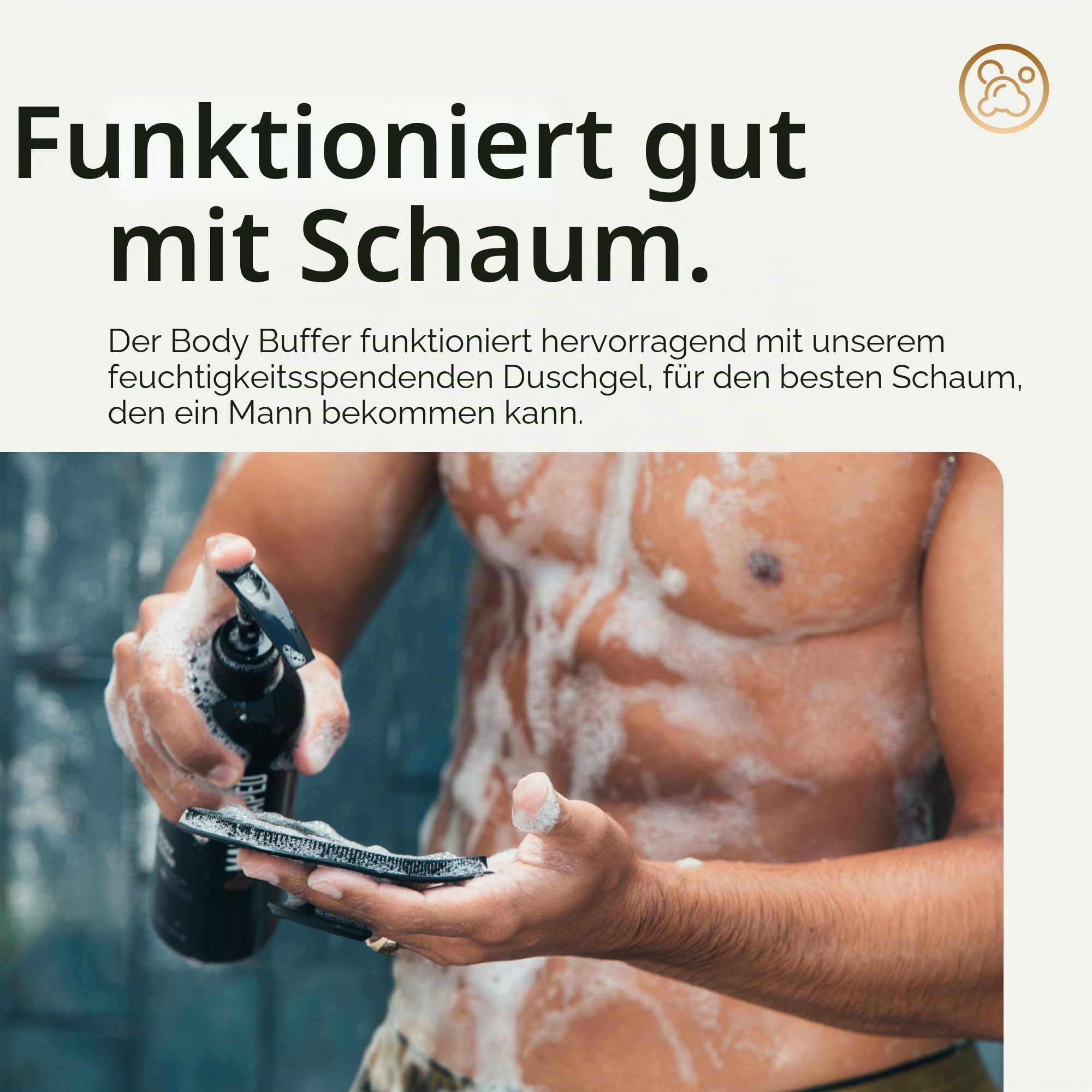 MANSCAPED® The Body Buffer Premium-Silikonwäscher zum Pflegen, Reinigen und Peelen Ihrer Haut – schäumende Borsten mit ergonomischem, rutschfestem Griff, leicht zu reinigen