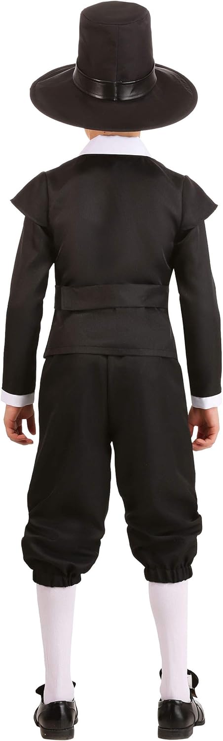 Boys Pilgrim Costume - Jacket, Pants, Belt - Kid's Pilgrim Outfit - Image 3
