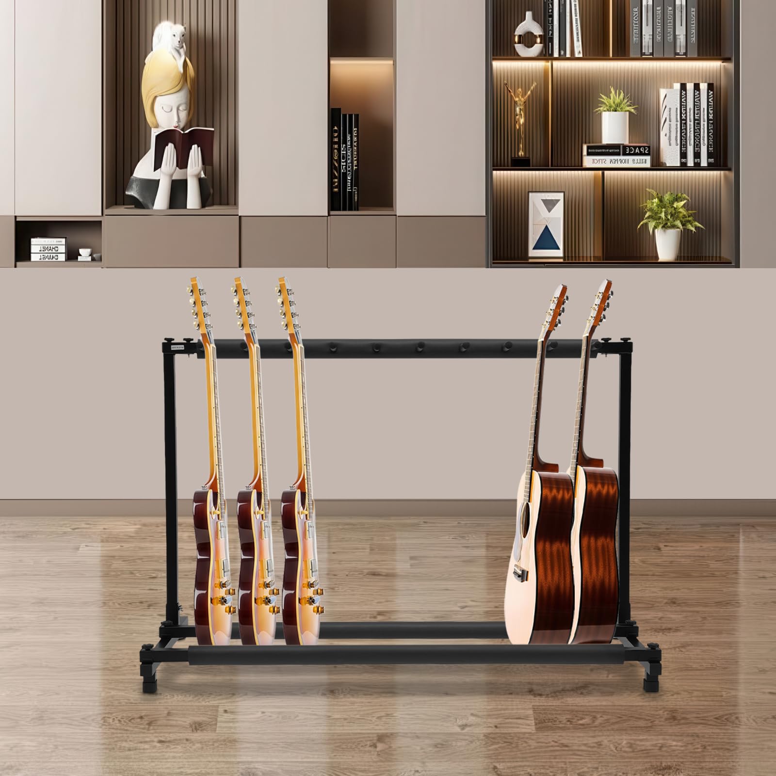 Soporte para guitarra eléctrica, soporte para guitarra eléctrica, soporte para guitarra de hierro de 9 capas, plegable, portátil, multifunción, para guitarras eléctricas