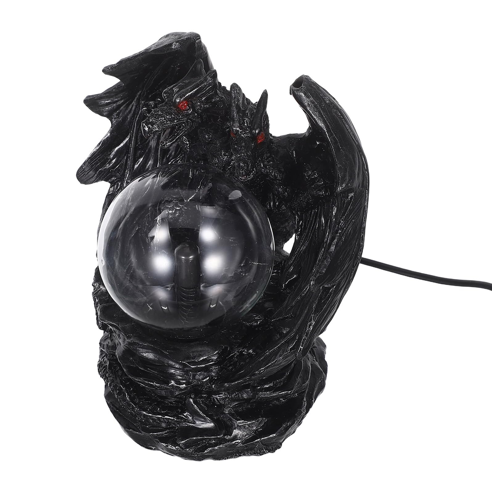 ERINGOGO Lampada Fantasy Desk Sfera al Plasma con Drago Doppio Testa USB Luce Interattiva Colorata per Decorazioni Halloween e Atmosfera Gotica per Casa