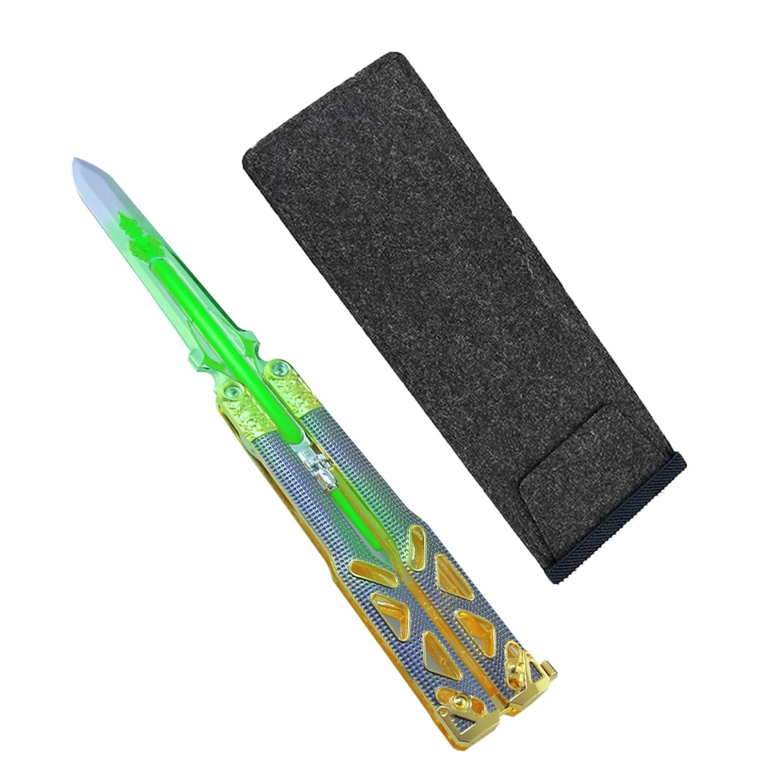 Amazon.co.jp: バタフライナイフ トレーニングモデル トイ 練習用 刃