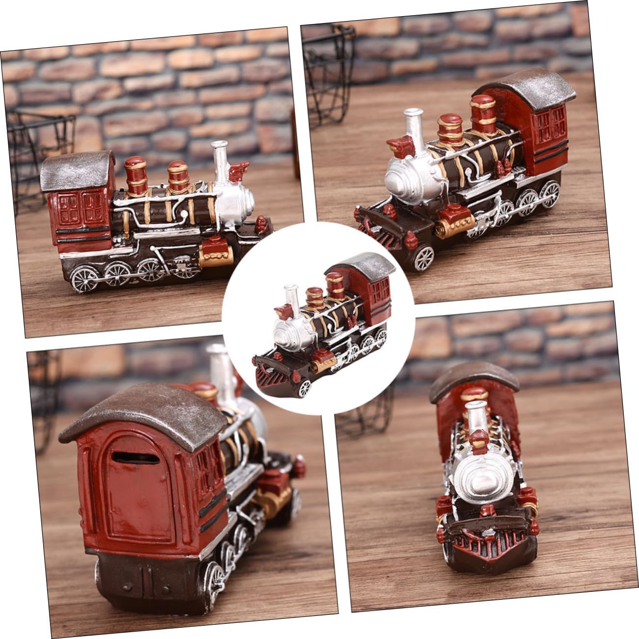 ULTECHNOVO Retro Train Ornament Home Decor Delicate Mini-Train Artware Vintage Locomotive Art Photo Props