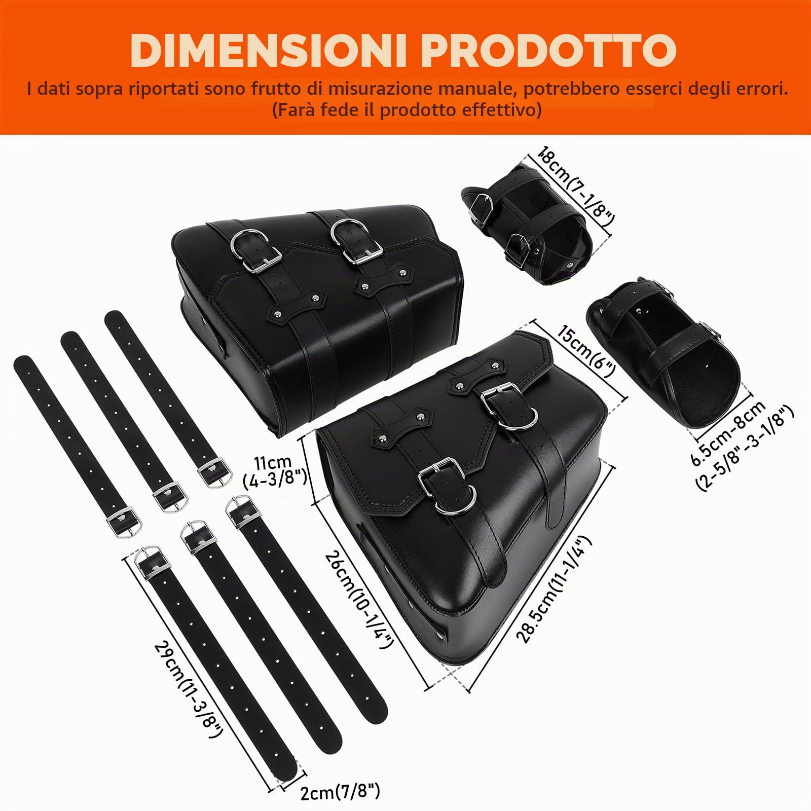 DREAMIZER 1 Paio Borse Laterali per Moto Portabicchieri Sinistro e Destro in Pelle PU Compatibile con Harley Sportster XL883 Softail Dyna V-star Shadow