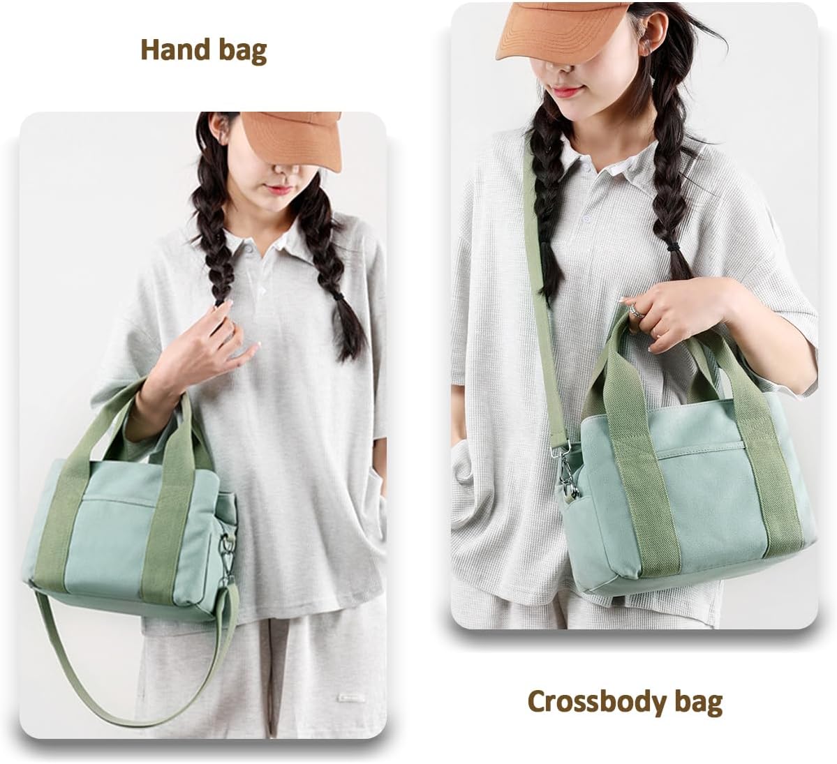 Canvas Tote Bags for Women Shoulder Hobo Bags Handbags Purse Big Satchel Purses Multi-pockets Casual Work Bags 2023 - Image 2