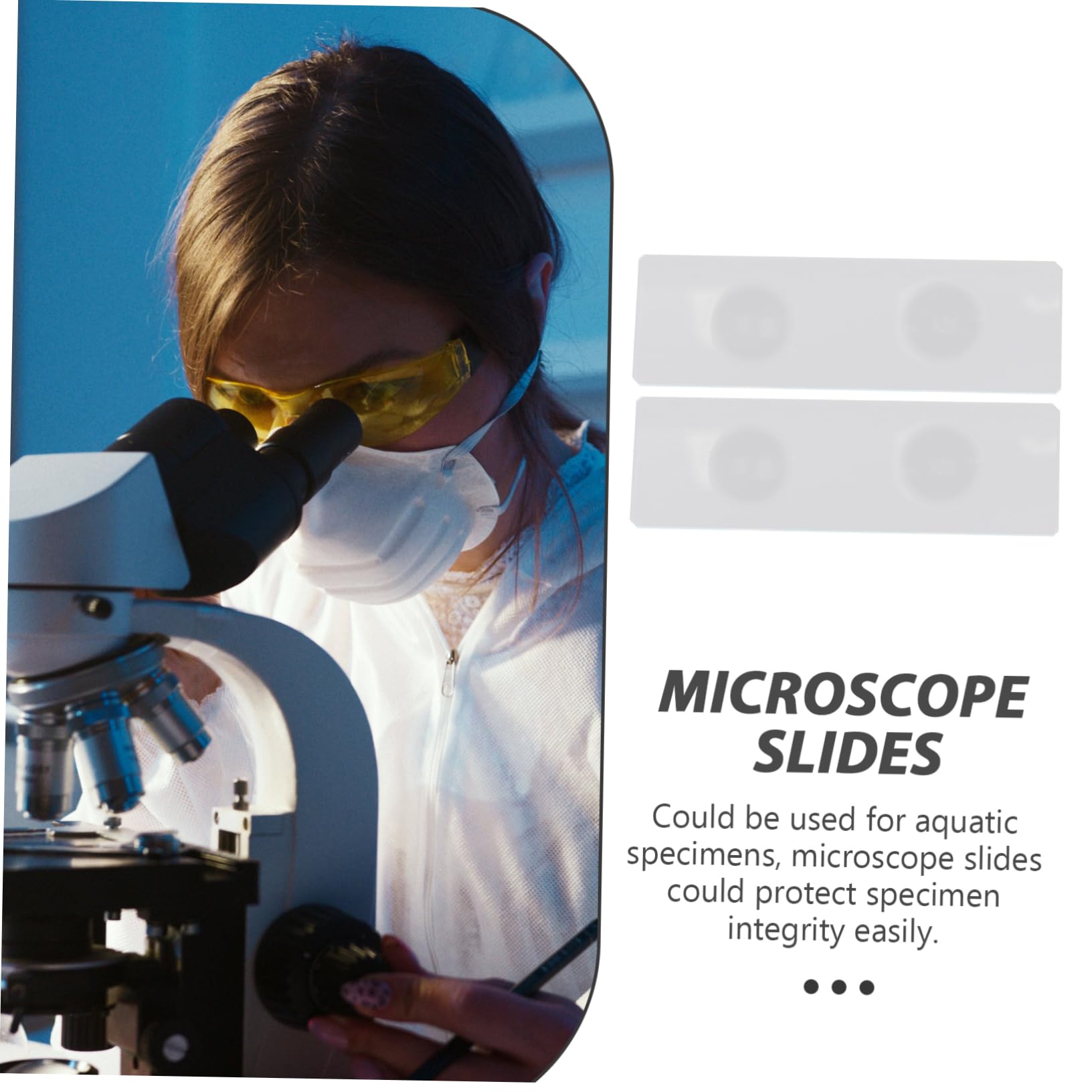 Holibanna de Portaobjetos de Vidrio Doble Cóncavo Superficie Lisa 50 Piezas para Muestras Acuáticas para Laboratorio y Observación Precisa