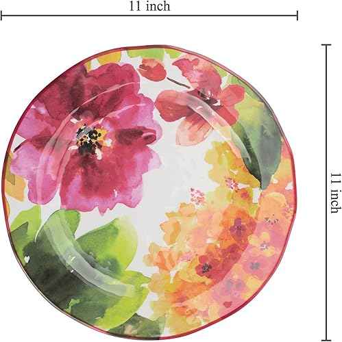 Miniatura 7 de UP ware - Juego de platos llanos de melamina de girasol, platos en forma de flor para plato principal, pasta y ensalada, sin BPA, aptos para