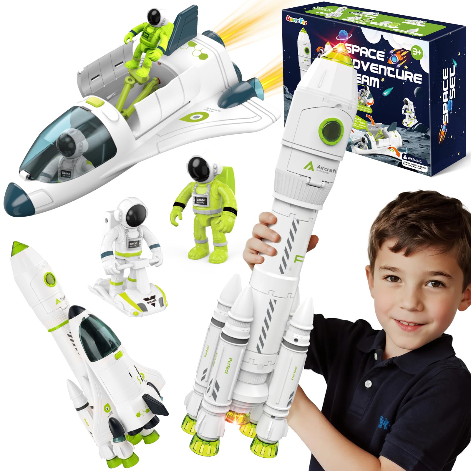 Amazon.com: AuntyFey Space Rocket Ship Toys for Kids, Space Toys