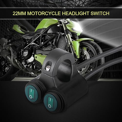 Miniatura 2 de Interruptor universal de luz para manillar de motocicleta de 0.866 in, luces antiniebla para manillar, interruptor de botón de control doble (A)