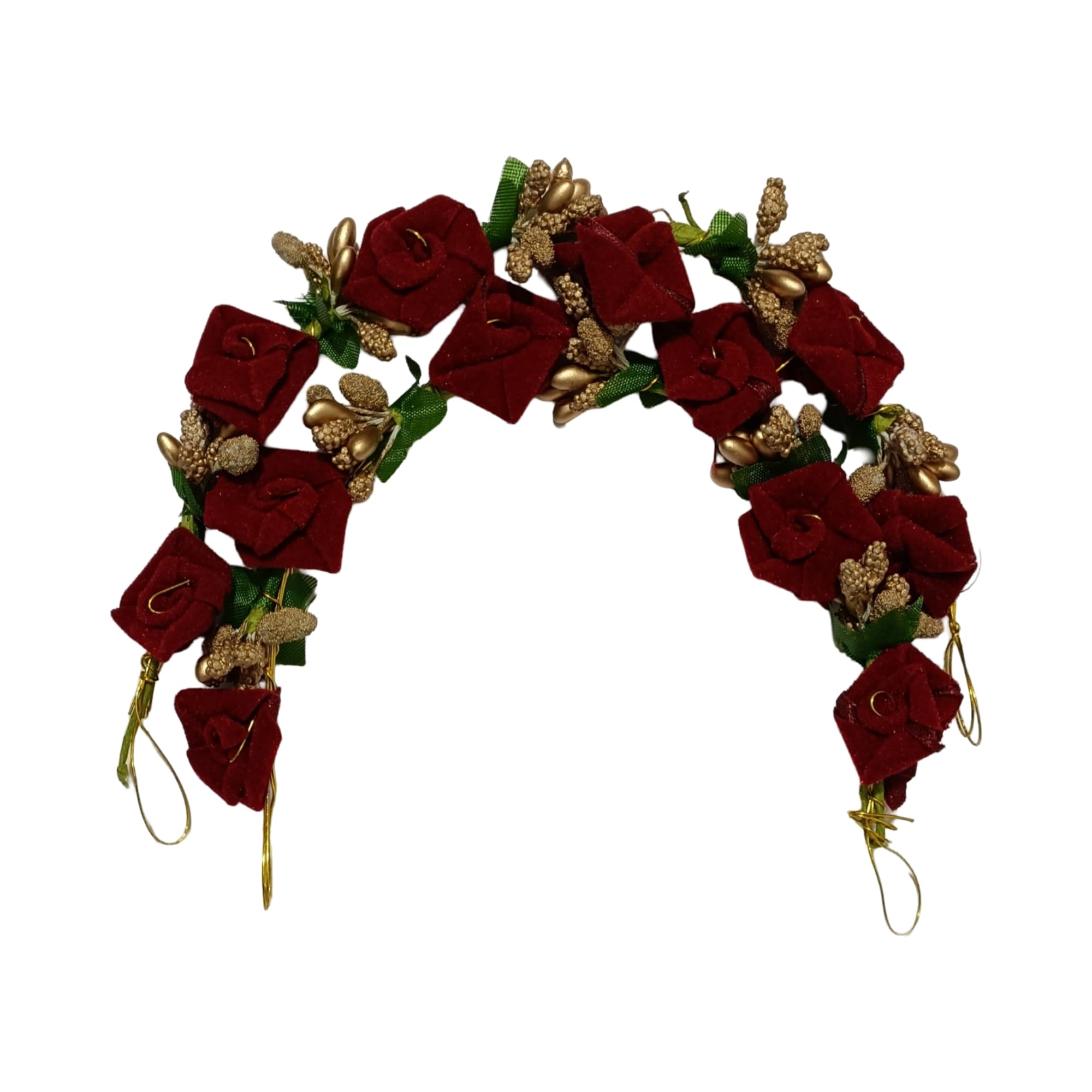 EliteKoopersHandmade Artificial Indian Veni Tiara Hair Floral Garland Wedding Hair Accessories for Bridal Bridesmaid Bun Juda Gajra