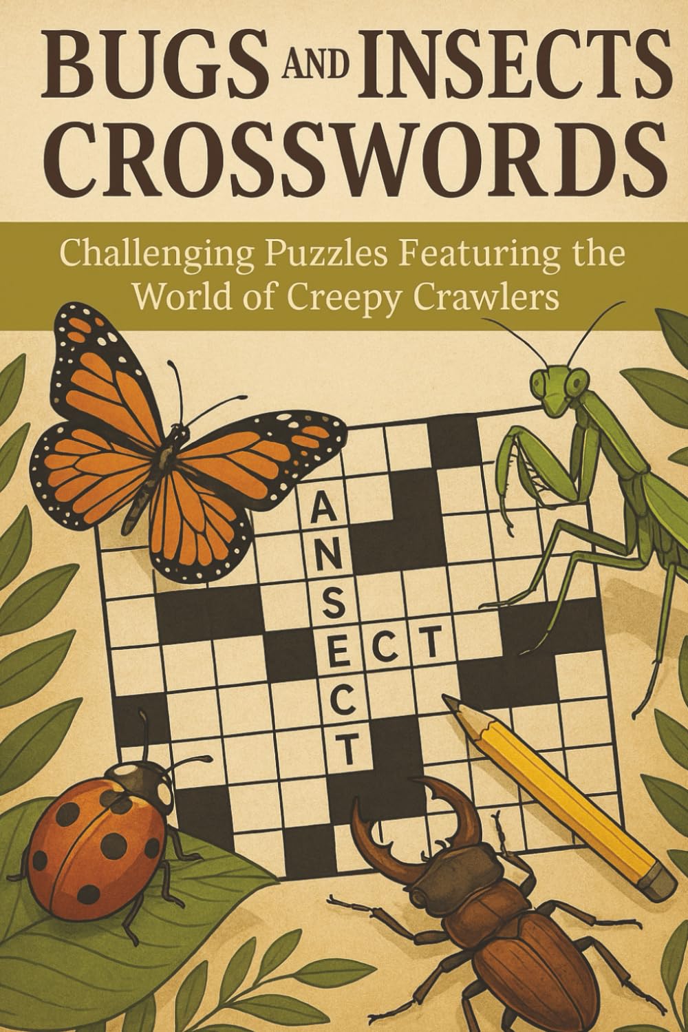 Bugs And Insects Crosswords: 125+ Bugs & Insects Crossword Puzzles for Teens and Adults | Fun & Educational Clue Based Games | Butterflies, Beetles, ... | 6X9 Size For Home & Travel | With Solutions