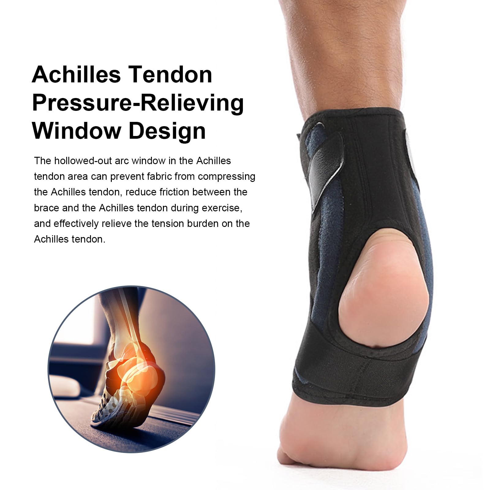 Chevillere Entorse Réglable avec bouton rotatif Attelle Cheville entorse Chevillère Stabilisatrice Rigide Chevillere de Maintien Sport pour Soulagement Blessures Protège de la cheville M